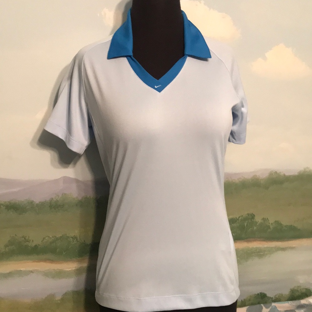 Nike dry fit blue golf shirt
